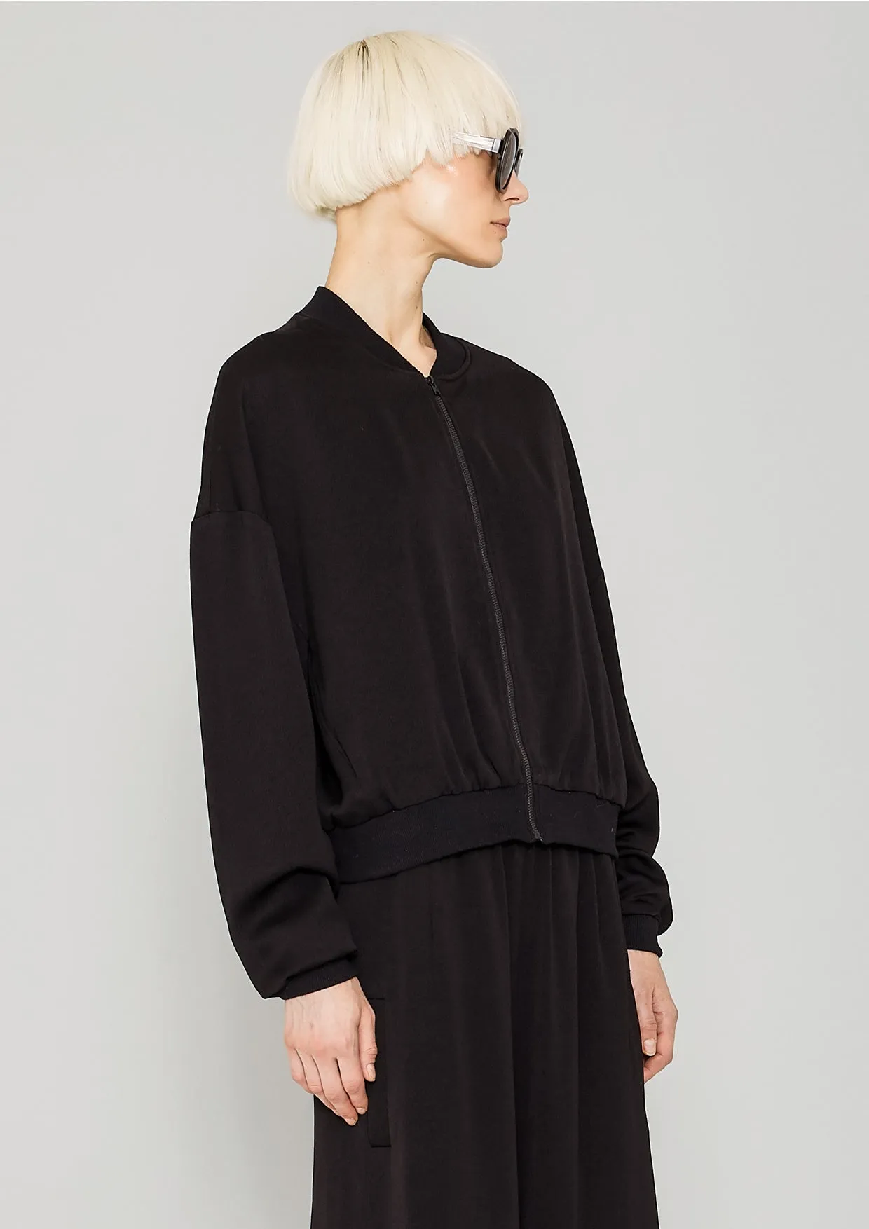 BOMBER JACKET - HEAVY DRAPING black