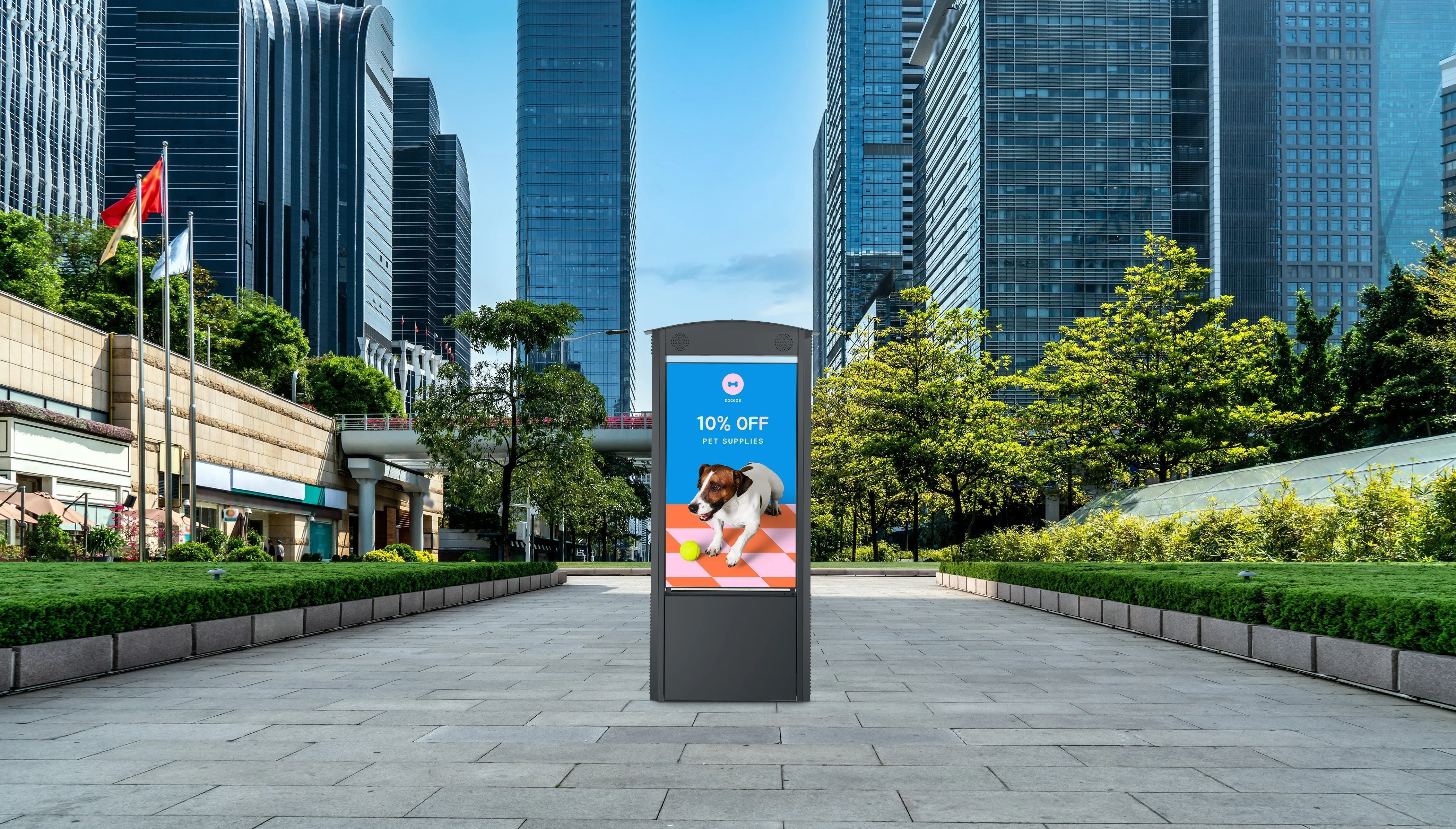 Borne Smart City à deux écrans Avec (2) Écran Outdoor Xtreme™ High Bright 55”