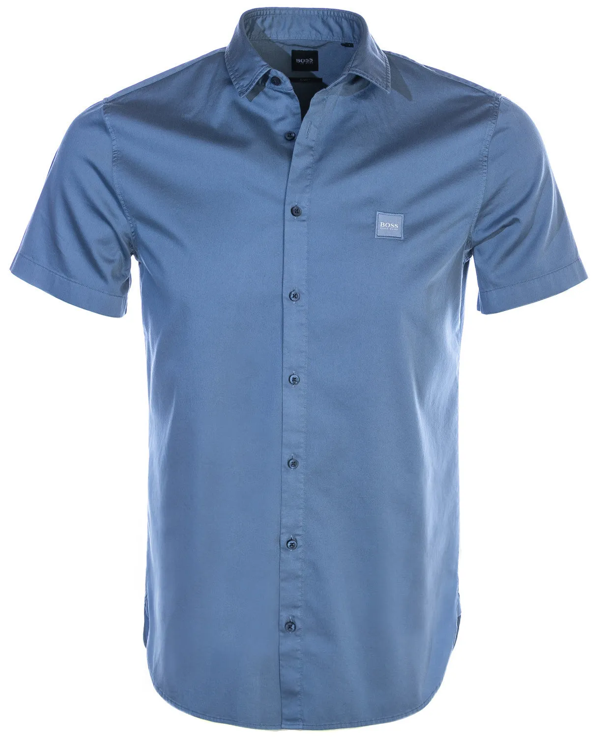 BOSS Magneton 1 Short Short Sleeve Shirt in Mid Blue