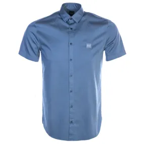 BOSS Magneton 1 Short Short Sleeve Shirt in Mid Blue