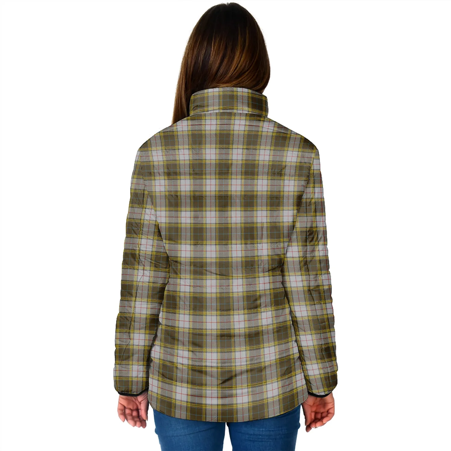 Buchanan Dress Tartan Padded Jacket with Family Crest