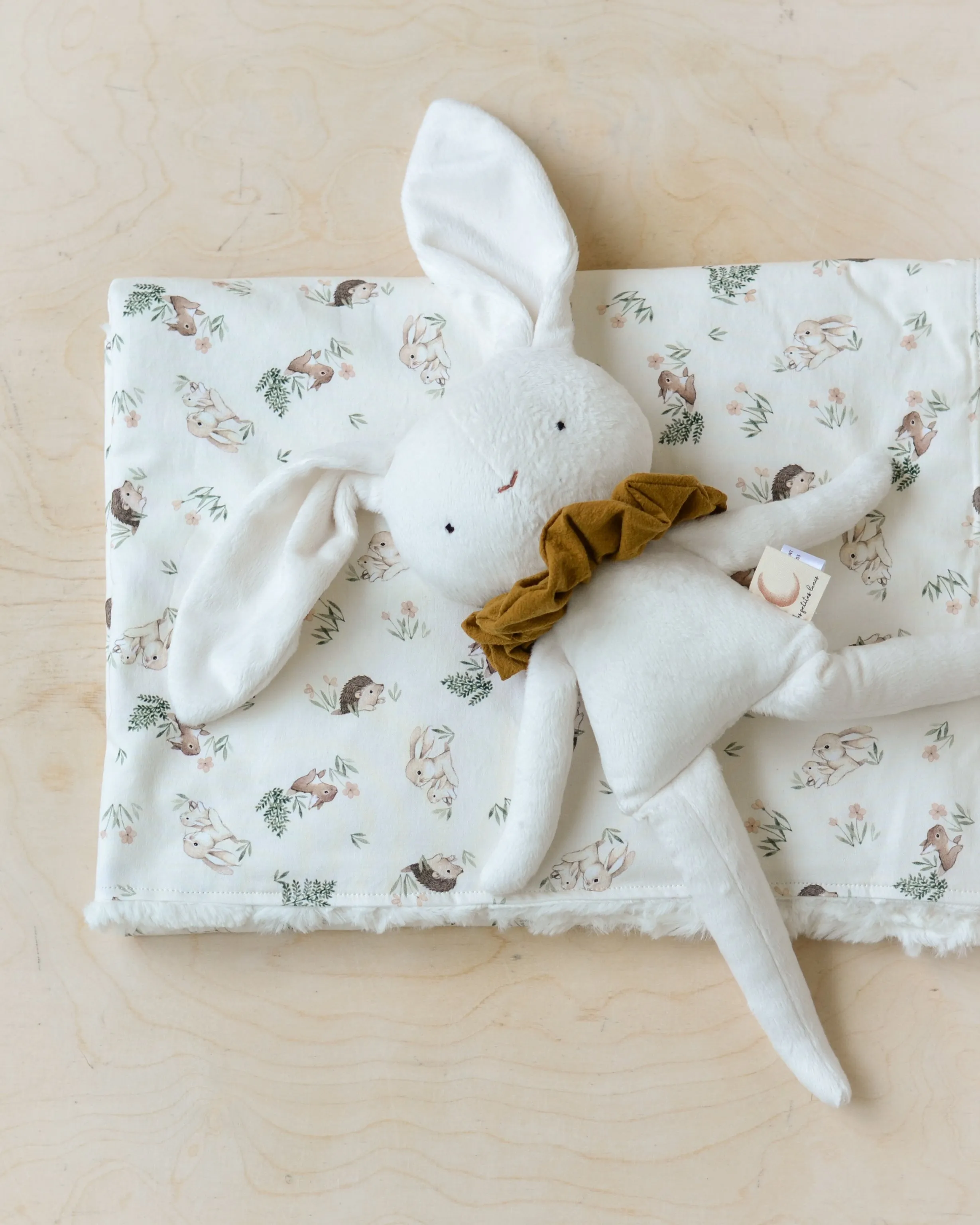 Bunny Plush and Blanket set White Forest