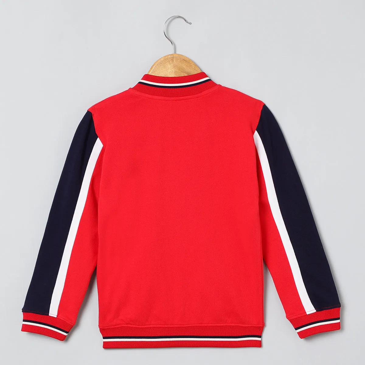 BYB PREMIUM RED COTTON BOMBER JACKET FOR UNISEX