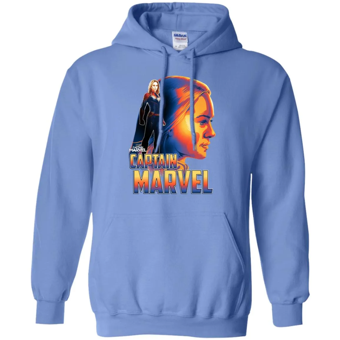 Captain Marvel Bold Sunset Portrait Pullover Hoodie Sweatshirt