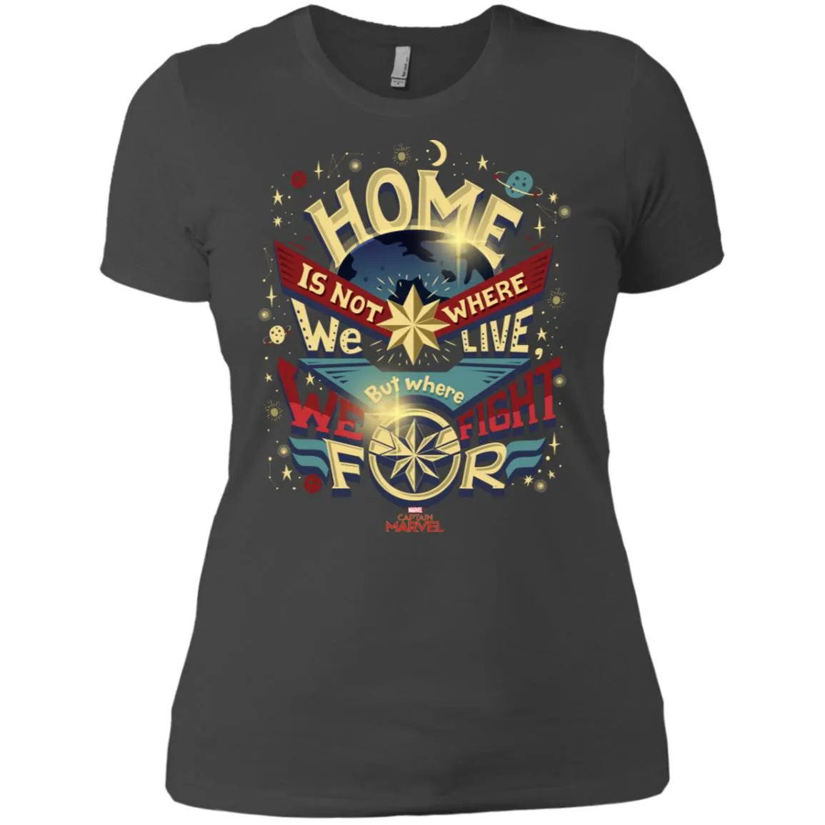 Captain Marvel Home Is What We Fight For Women Cotton T-Shirt