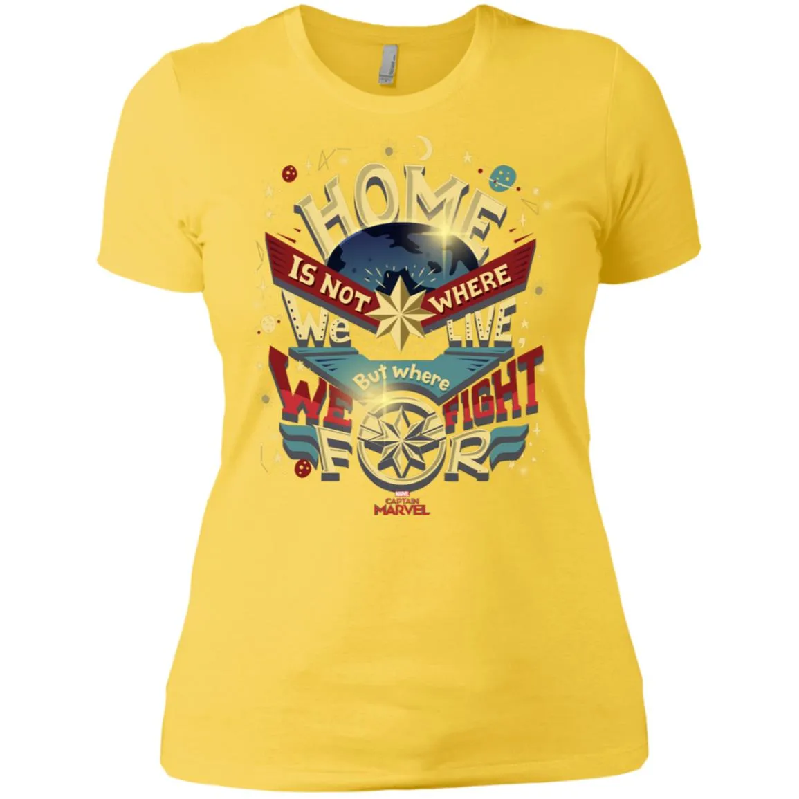 Captain Marvel Home Is What We Fight For Women Cotton T-Shirt