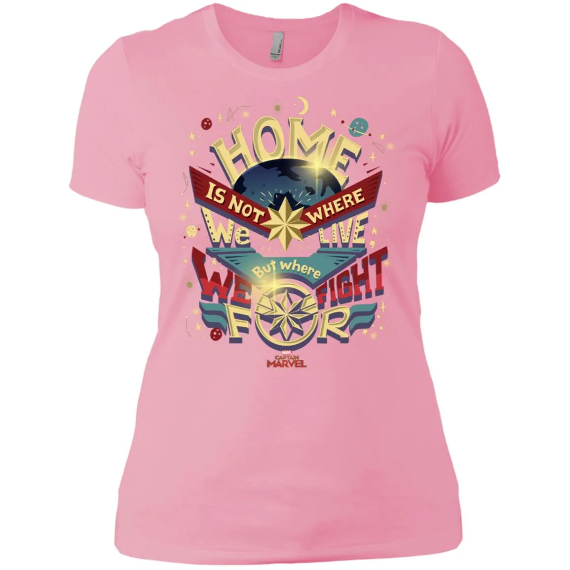 Captain Marvel Home Is What We Fight For Women Cotton T-Shirt