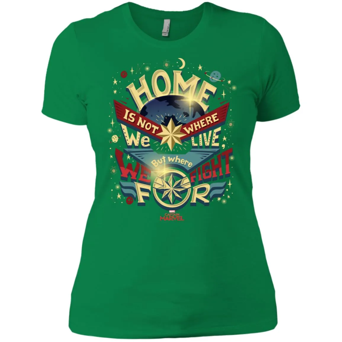 Captain Marvel Home Is What We Fight For Women Cotton T-Shirt