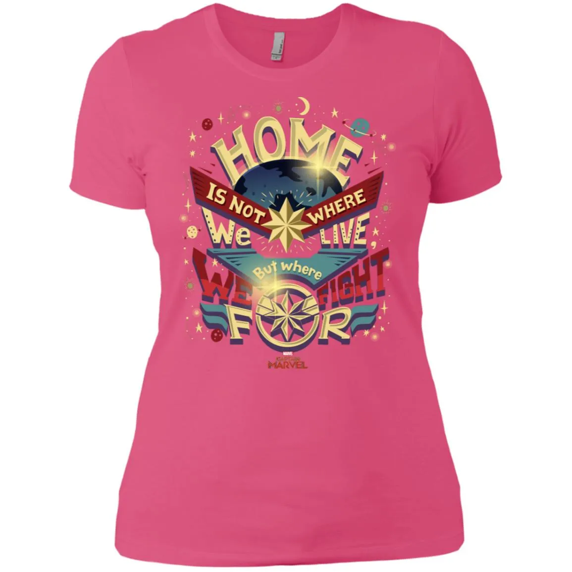 Captain Marvel Home Is What We Fight For Women Cotton T-Shirt