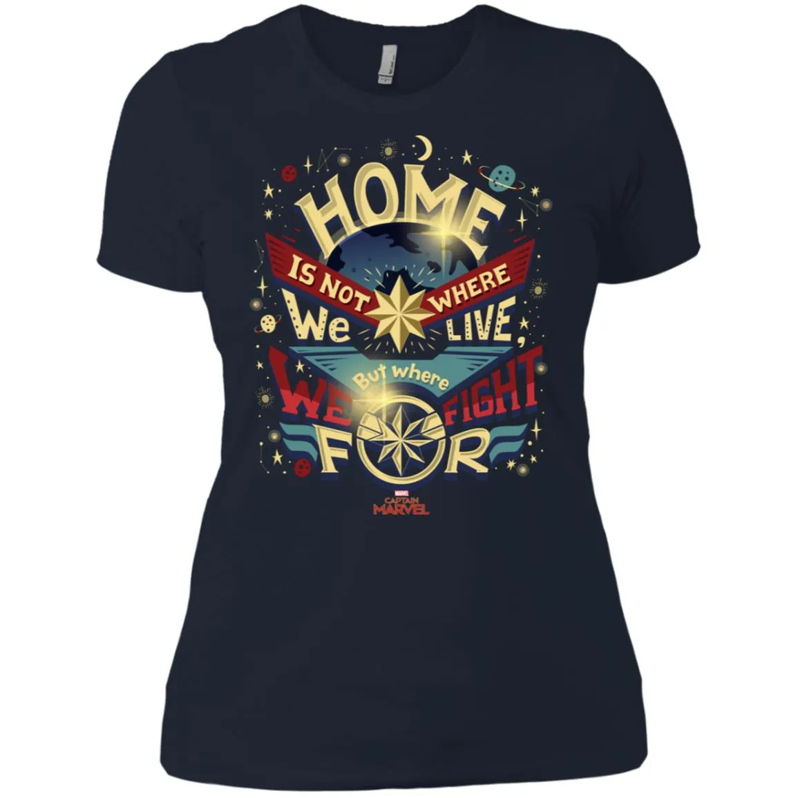 Captain Marvel Home Is What We Fight For Women Cotton T-Shirt