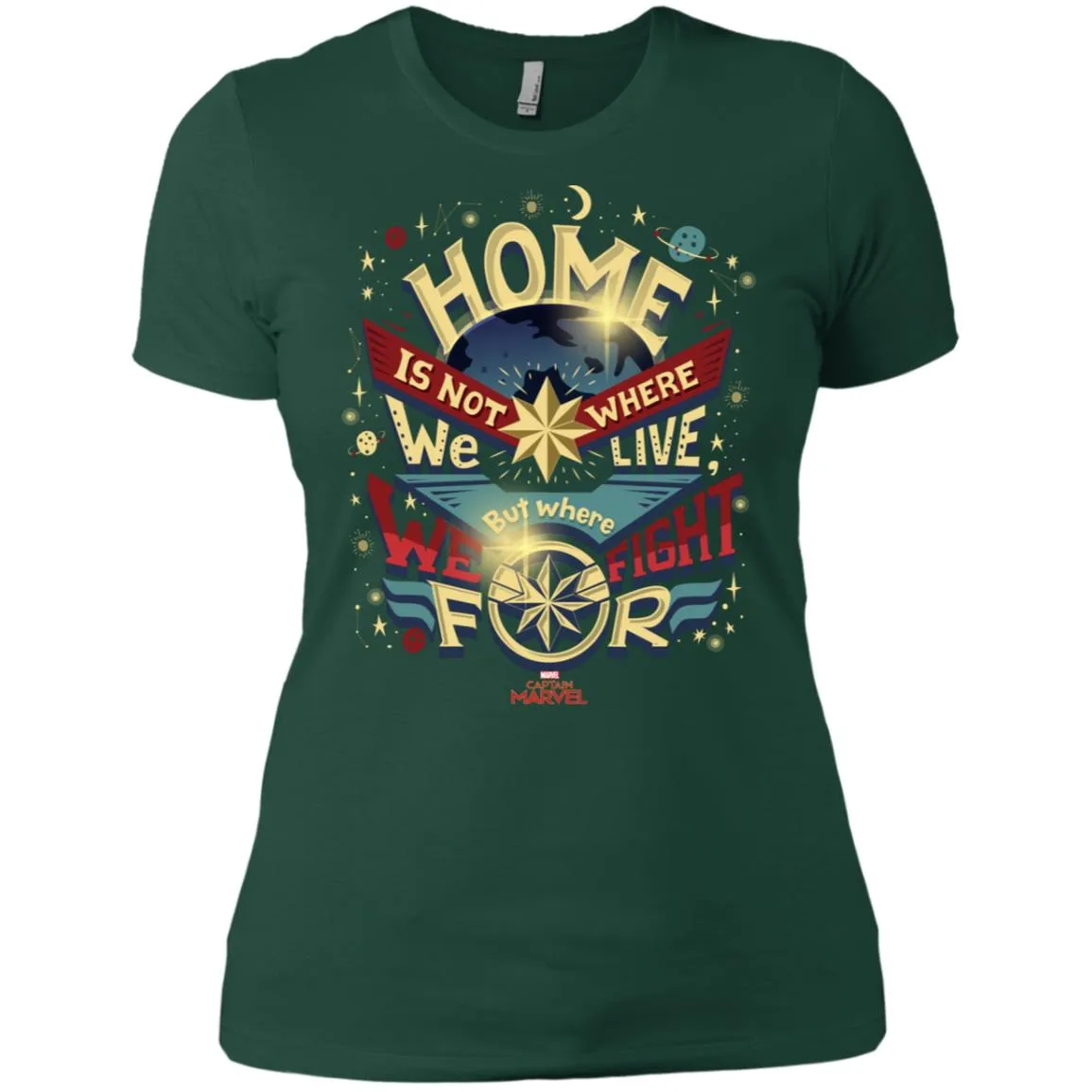 Captain Marvel Home Is What We Fight For Women Cotton T-Shirt