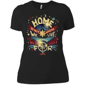 Captain Marvel Home Is What We Fight For Women Cotton T-Shirt