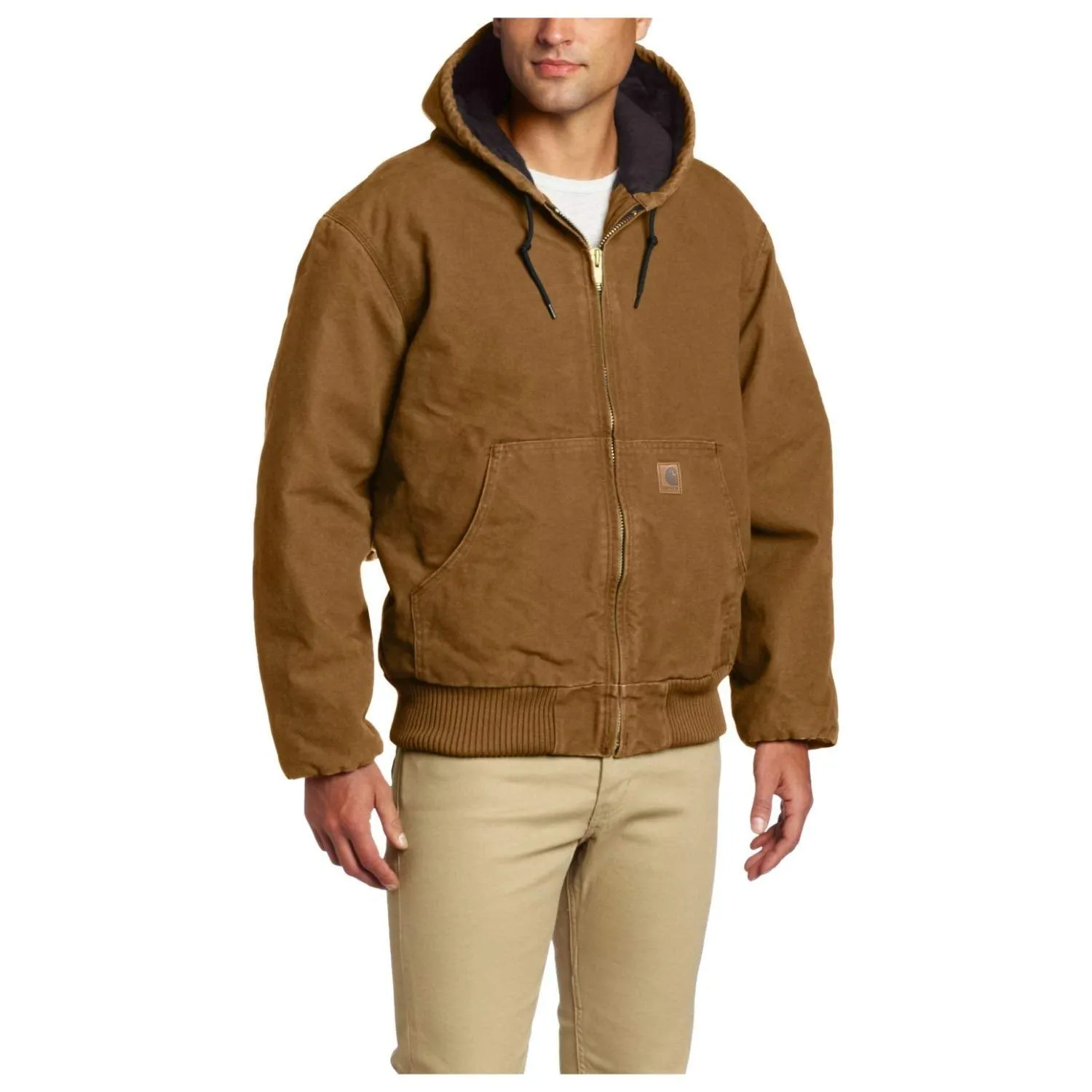 Carhartt 104050 Men's Big & Tall Quilted Flannel-Lined Sandstone Active Jacket