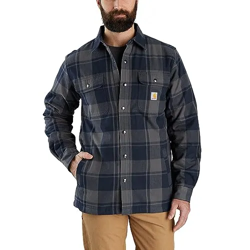 Carhartt 105939 & 106354 Men's Relaxed Fit Flannel Sherpa-Lined Shirt Jac