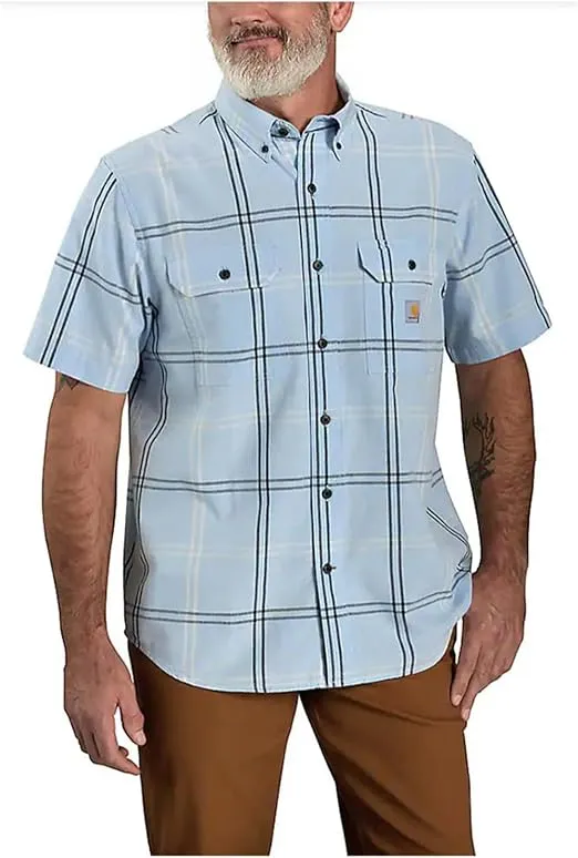 Carhartt Men's Loose Fit Midweight Short-Sleeve Plaid Shirt 