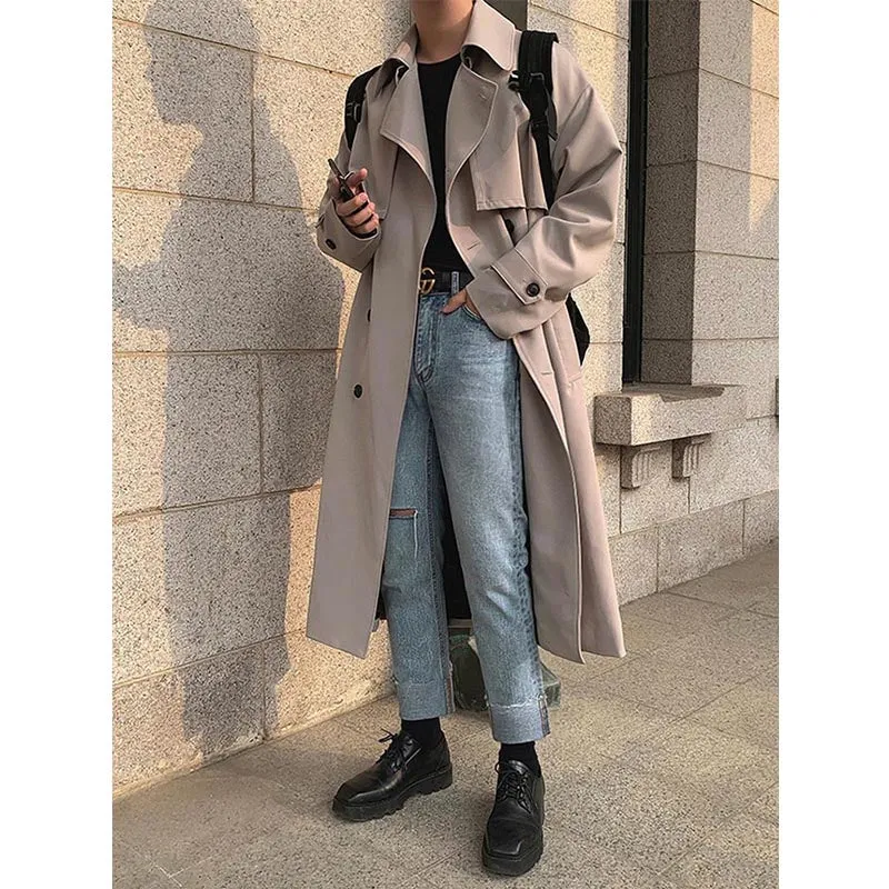 Casual British Style Double Breasted Loose Coat