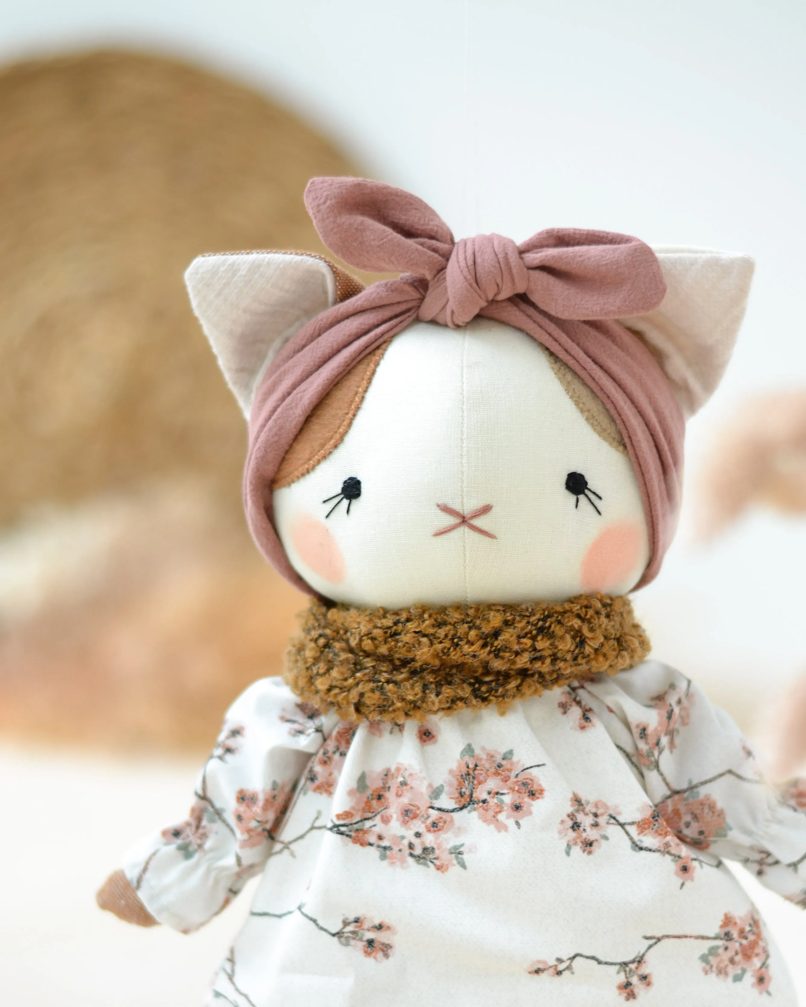 Cat Soft Toy Lucie Floral Dress