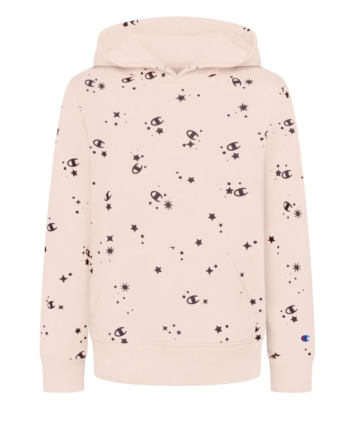 Champion Big Girls 'C' Star All Over Print Fleece Hoodie - Sheer Pale Pink