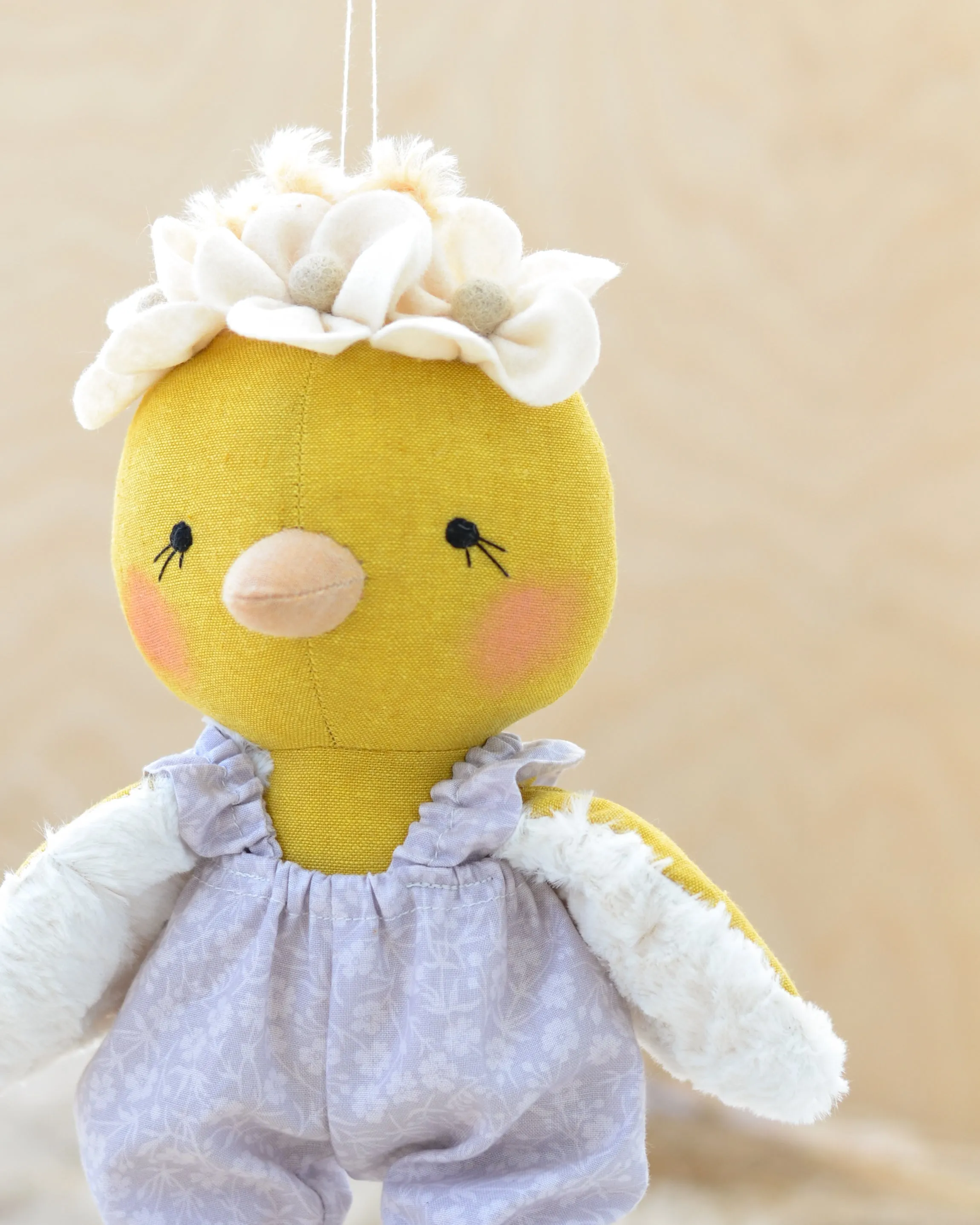 Chick Doll with felt flowers