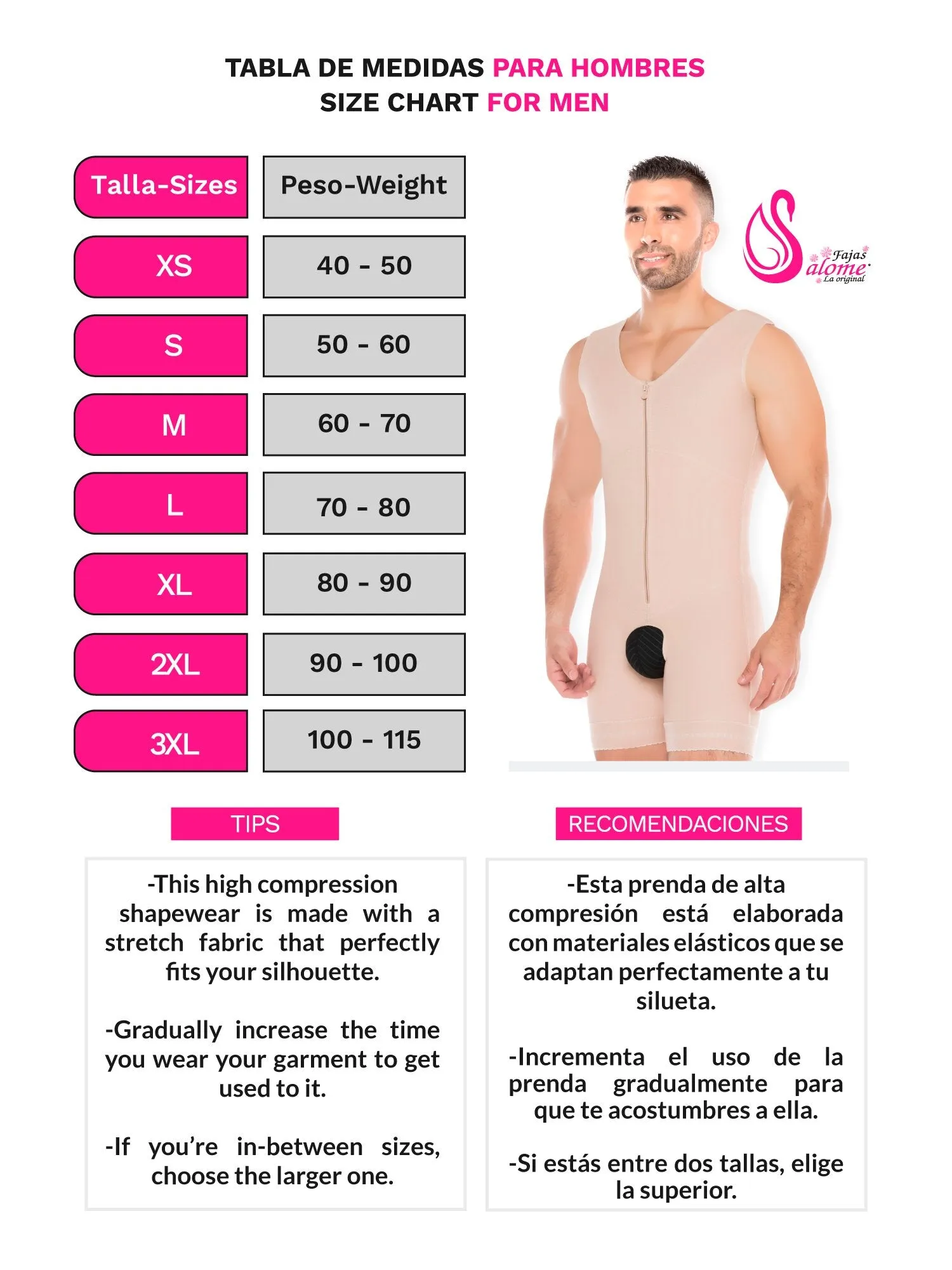 Colombian Men's Full Body Shaper Fajas Colombianas Salome 124