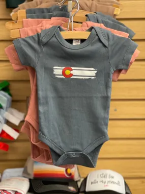 Colorado Baby - Flag Onesie - Harbor Short Sleeve