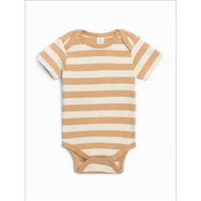 Colored Organics Afton Bodysuit (Tan Ely Stripe)