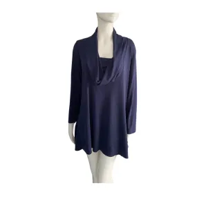 Cowl Neck Tunic Navy SIZE 20