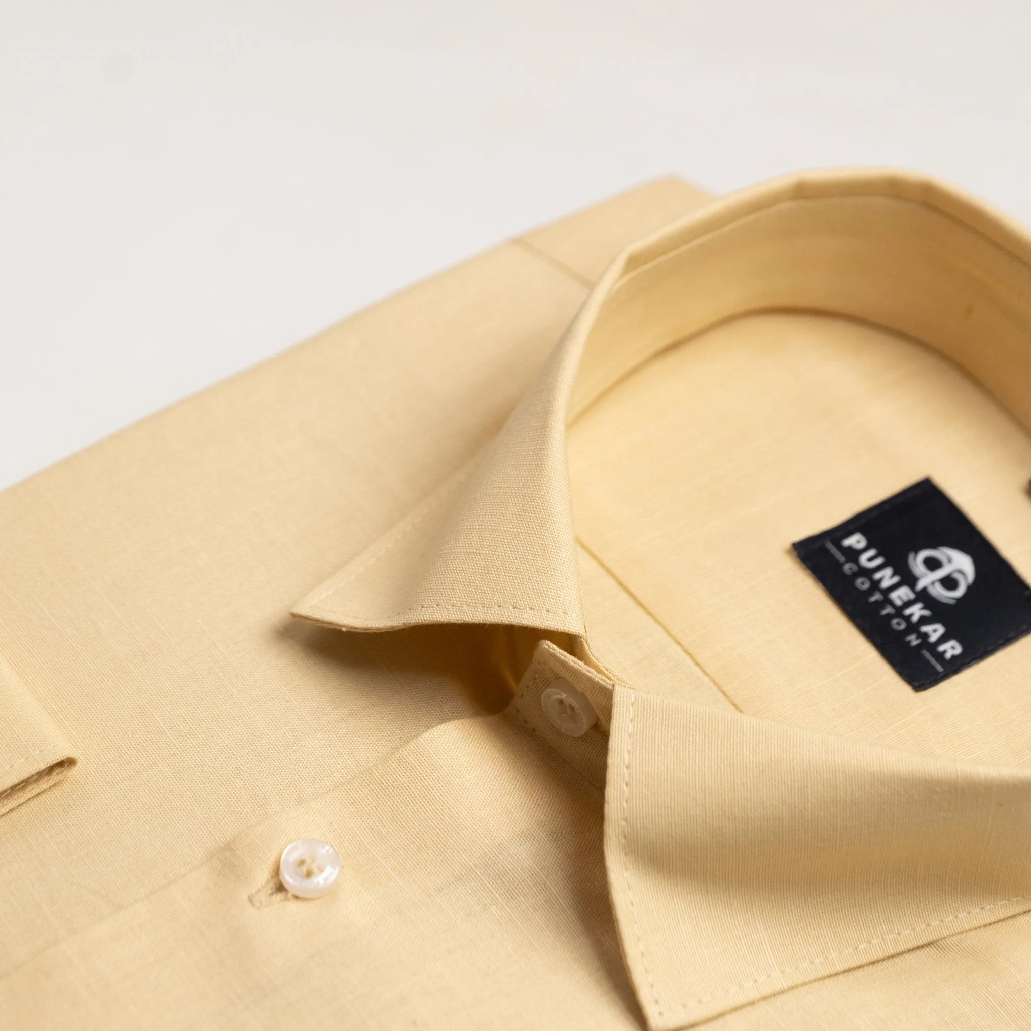 Cream Color Solid Pure Cotton For Men