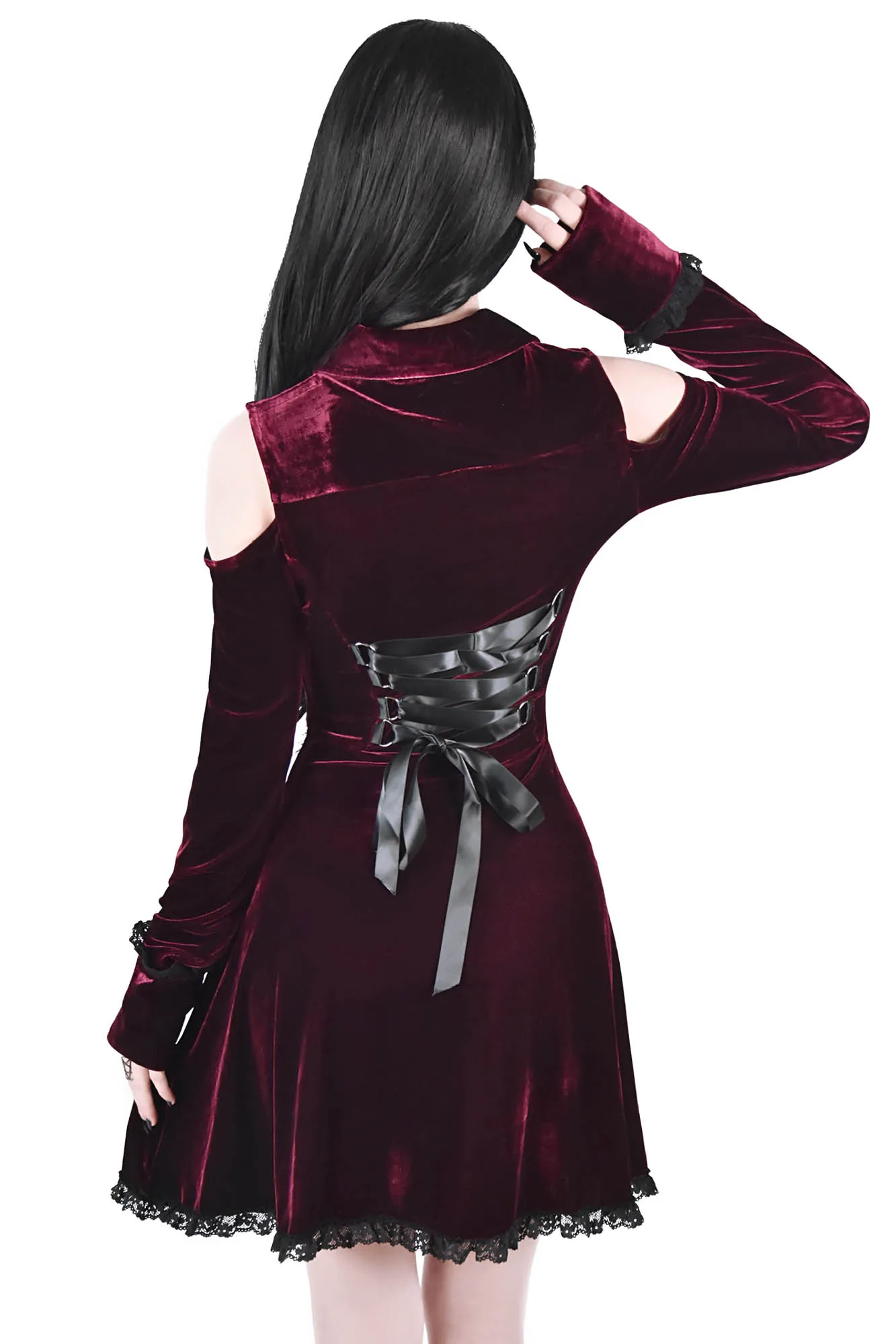 Dead Silent Shirt Dress [WINE]