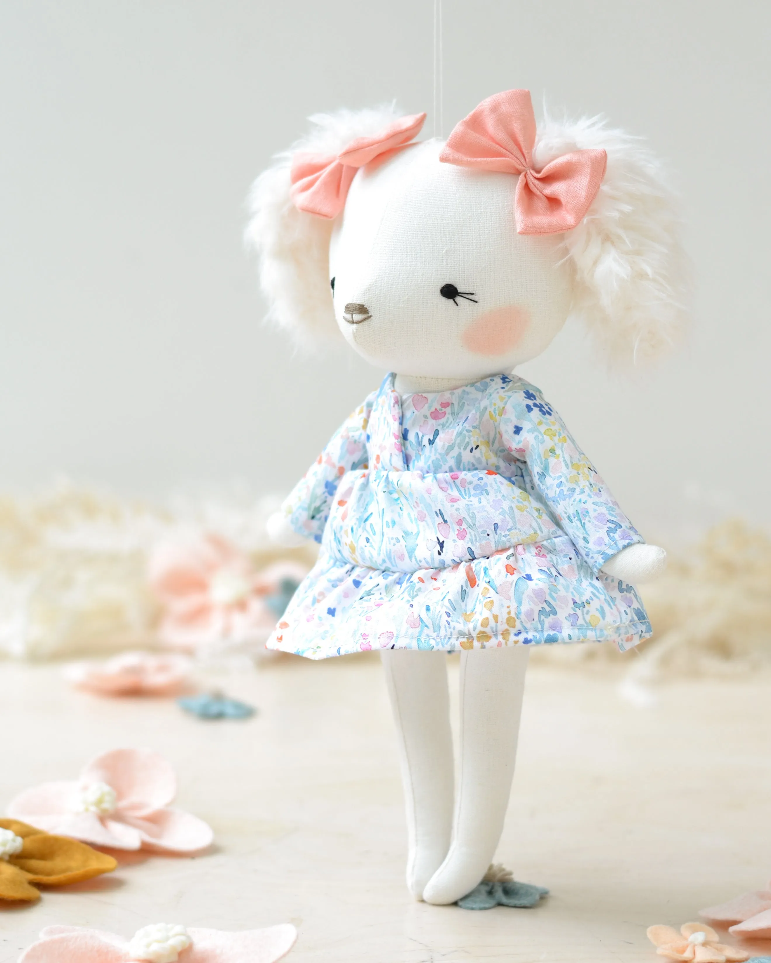 Dog Soft Toy Alphonsine Floral Dress