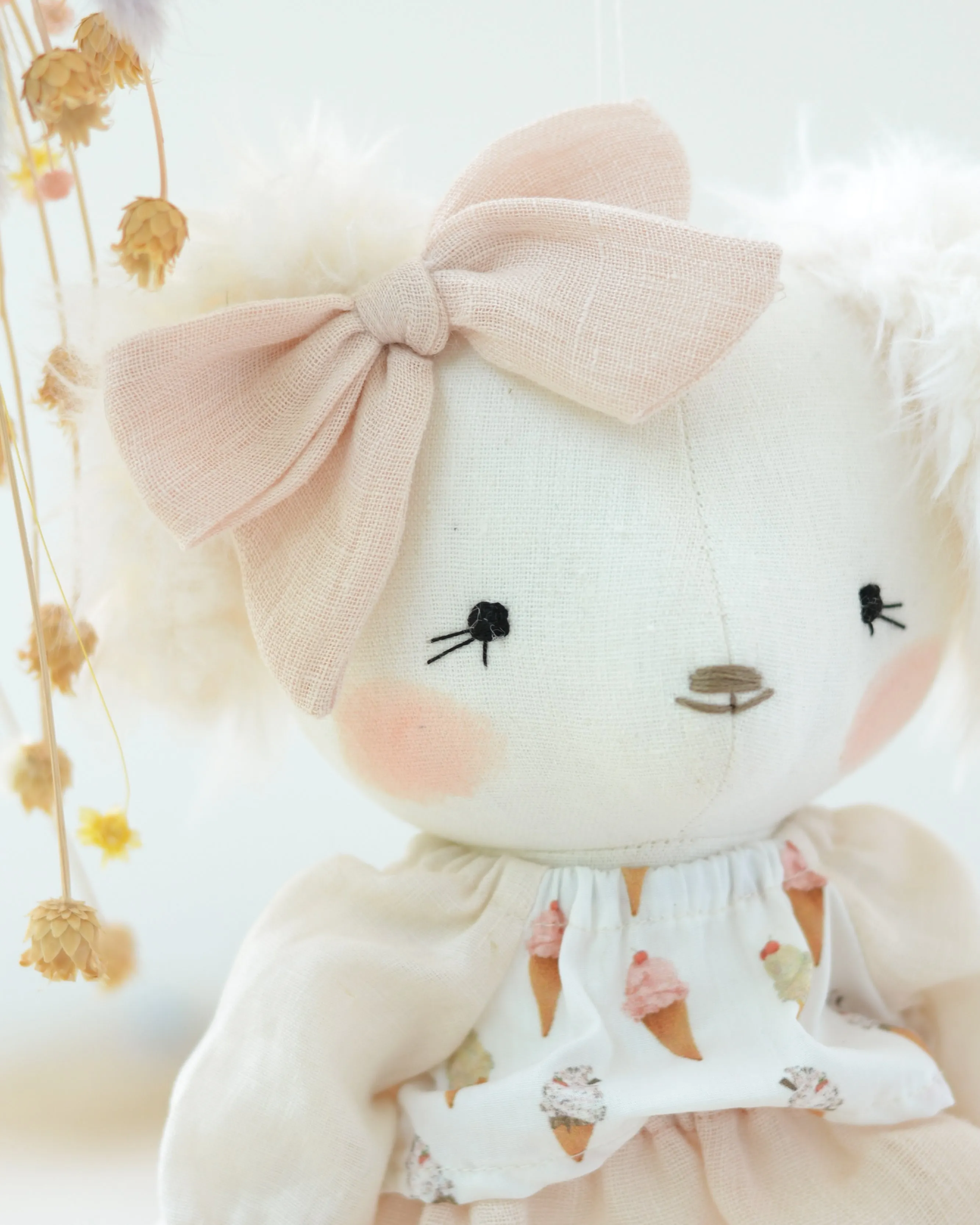 Dog Soft Toy Alphonsine | Pink Ice Cream Outfit