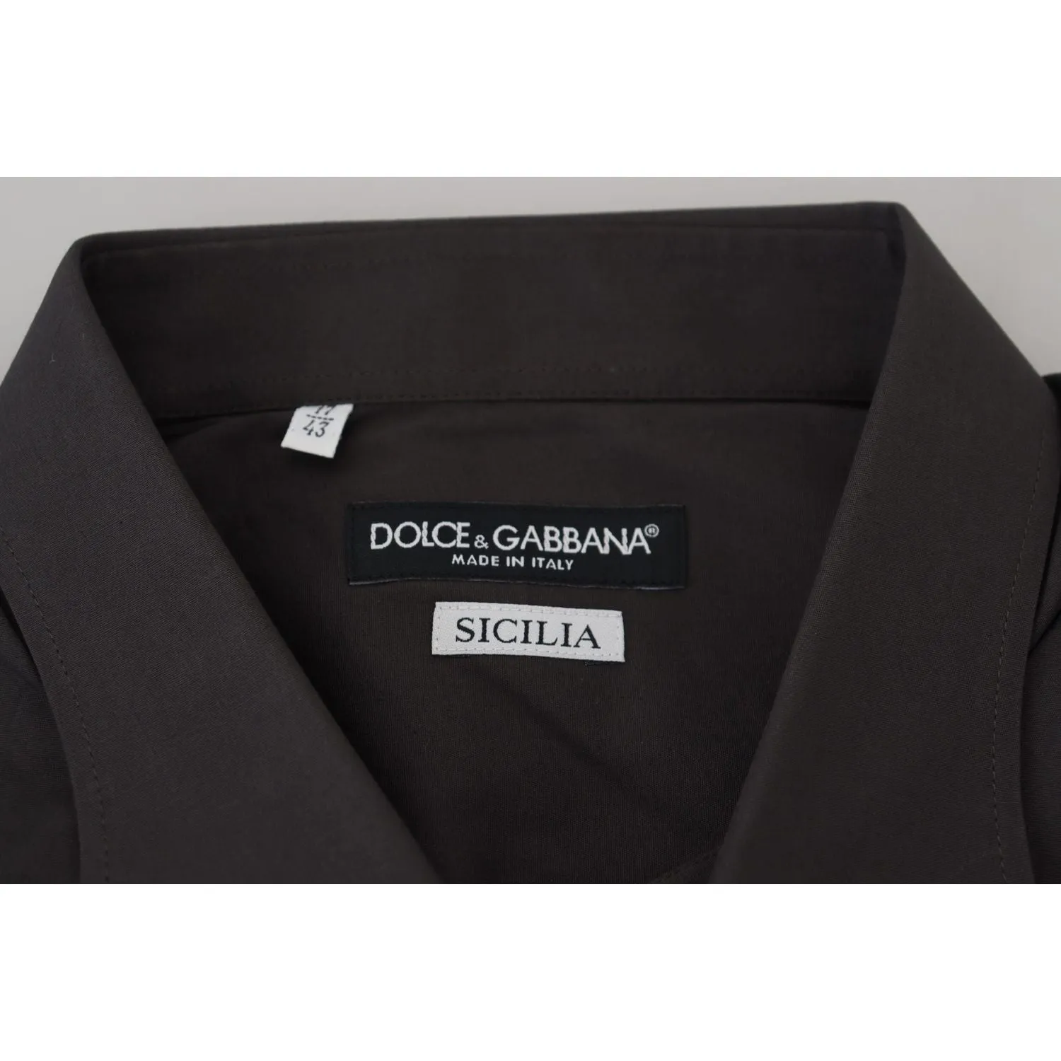 Dolce & Gabbana Elegant Gray Sicilia Slim Fit Dress Shirt