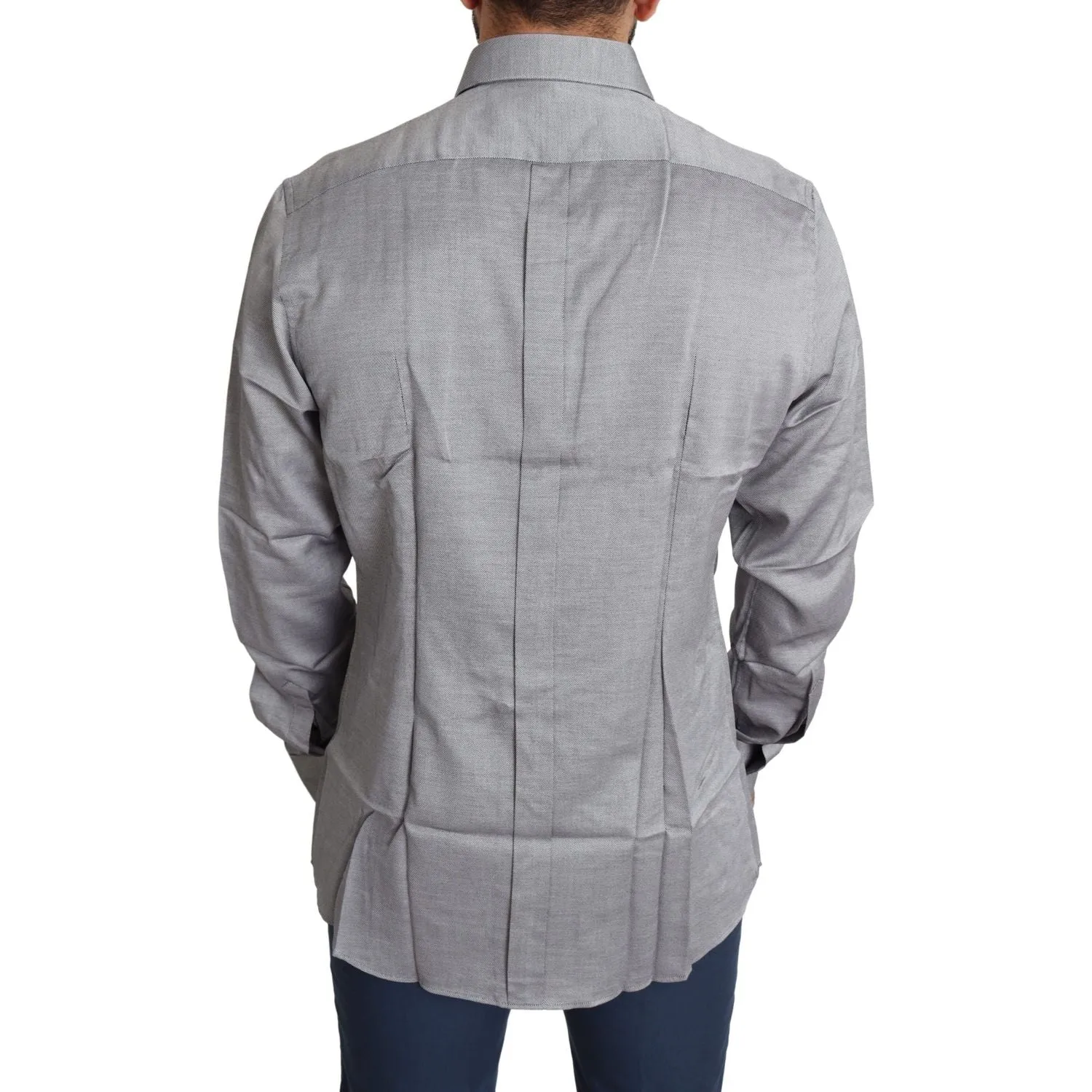 Dolce & Gabbana Elegant Gray Slim Fit Cotton Dress Shirt