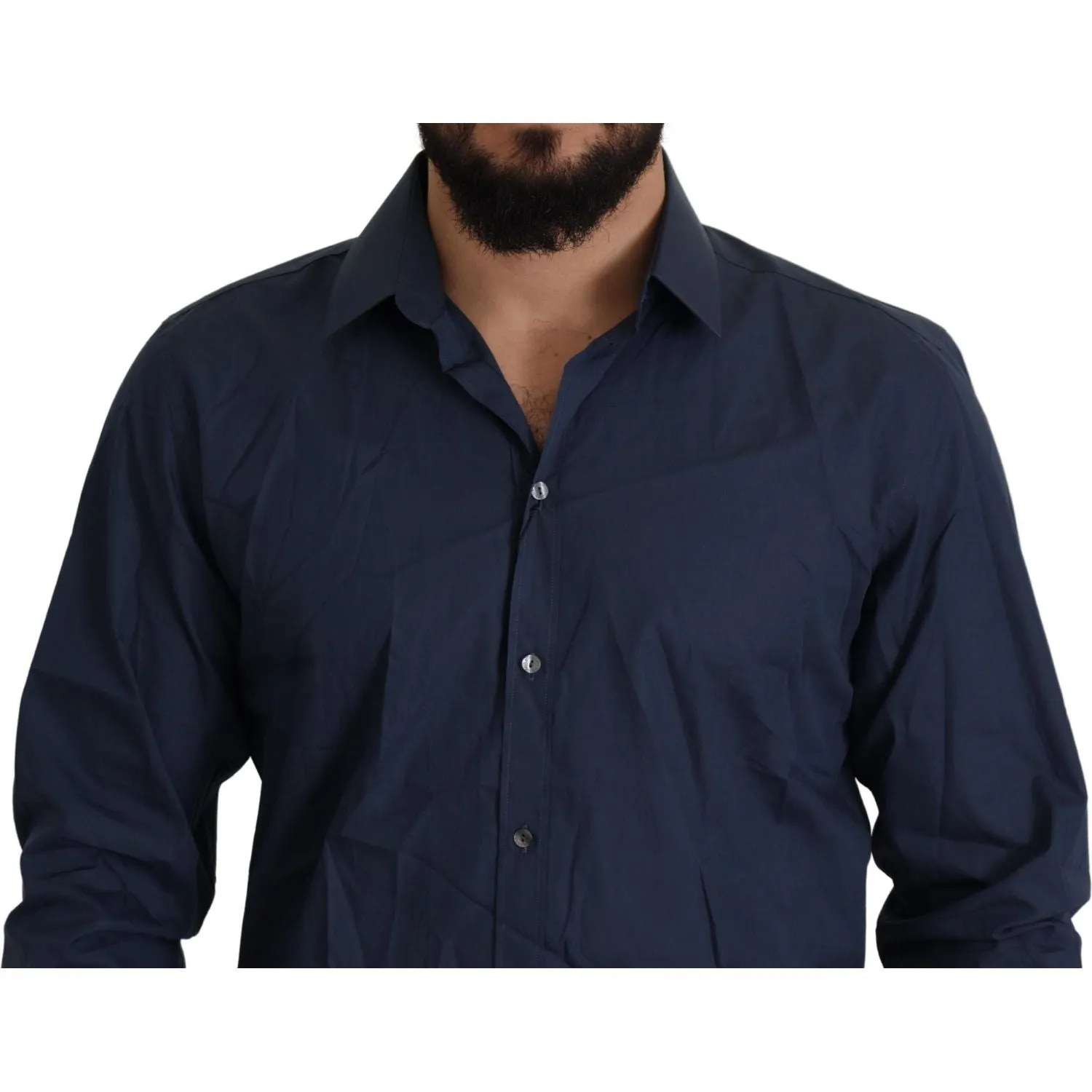 Dolce & Gabbana Elegant Slim Fit Blue Martini Dress Shirt