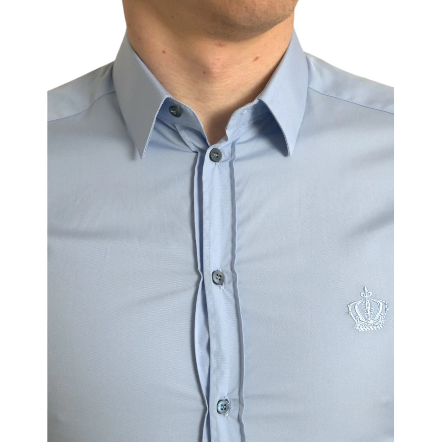 Dolce & Gabbana Elegant Slim Fit Sky Blue Dress Shirt