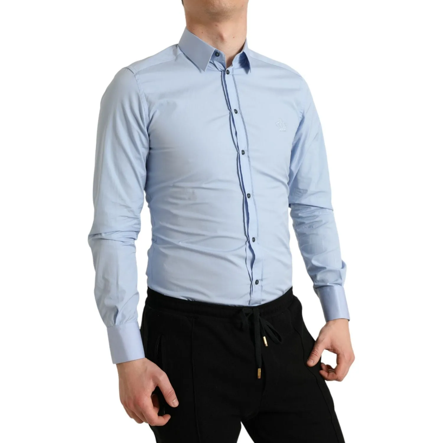 Dolce & Gabbana Elegant Slim Fit Sky Blue Dress Shirt