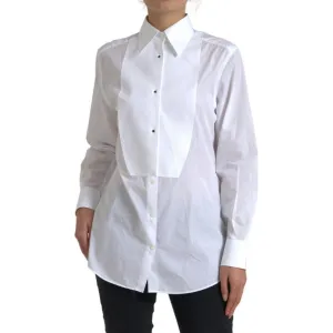 Dolce & Gabbana Elegant White Cotton Poplin Dress Shirt