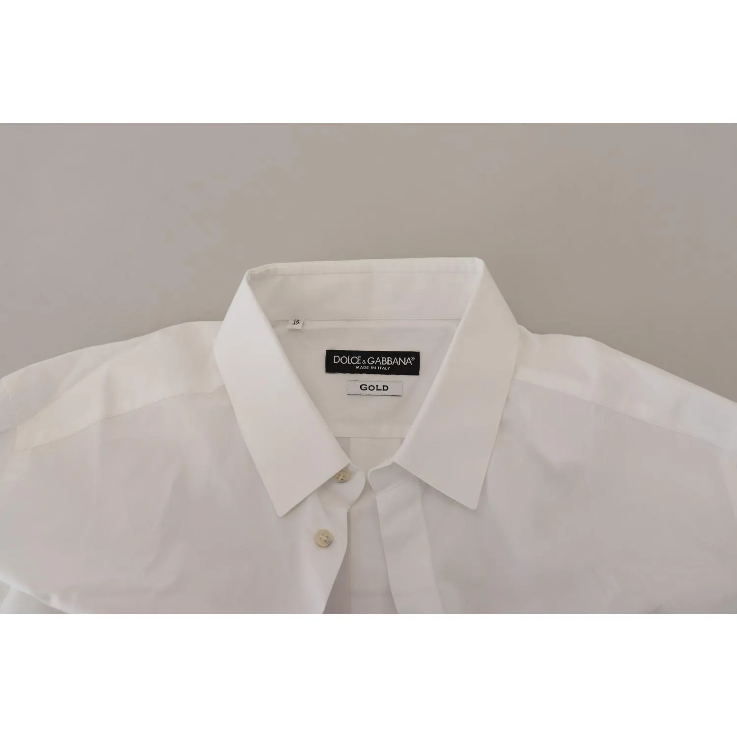 Dolce & Gabbana Elegant White Peacock Feather Dress Shirt