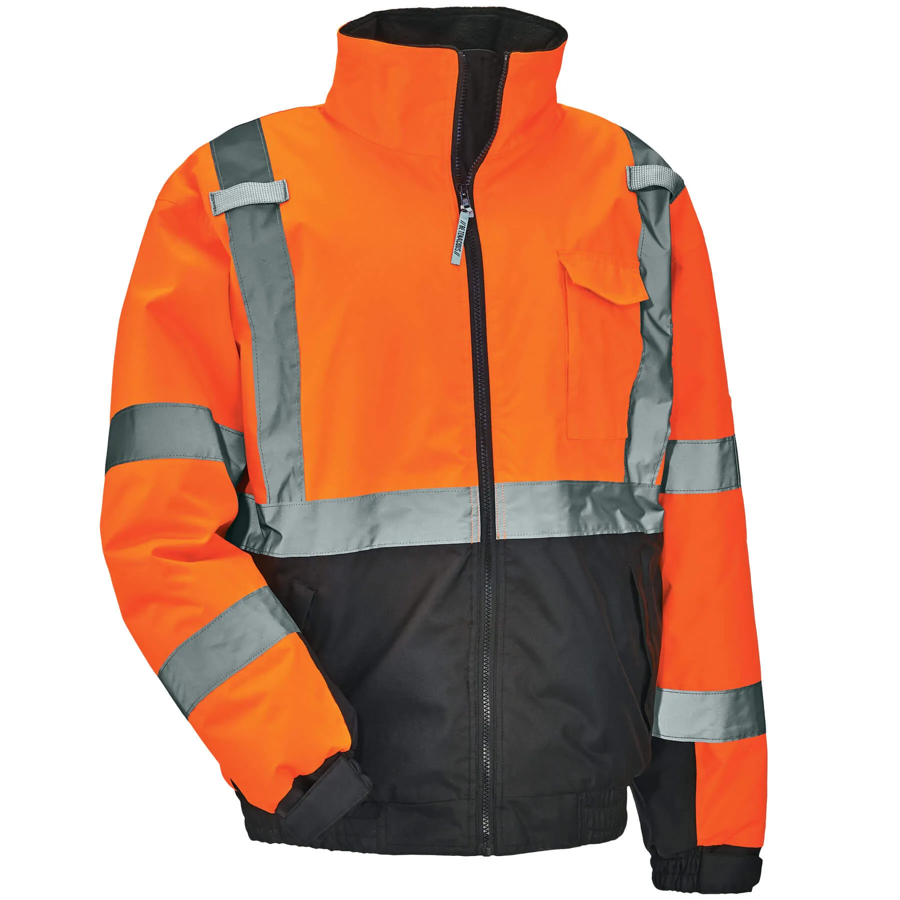 Ergodyne 25616 GloWear 8377 Type R Class 3 Quilted Bomber Jacket, 2XL, HV Orange