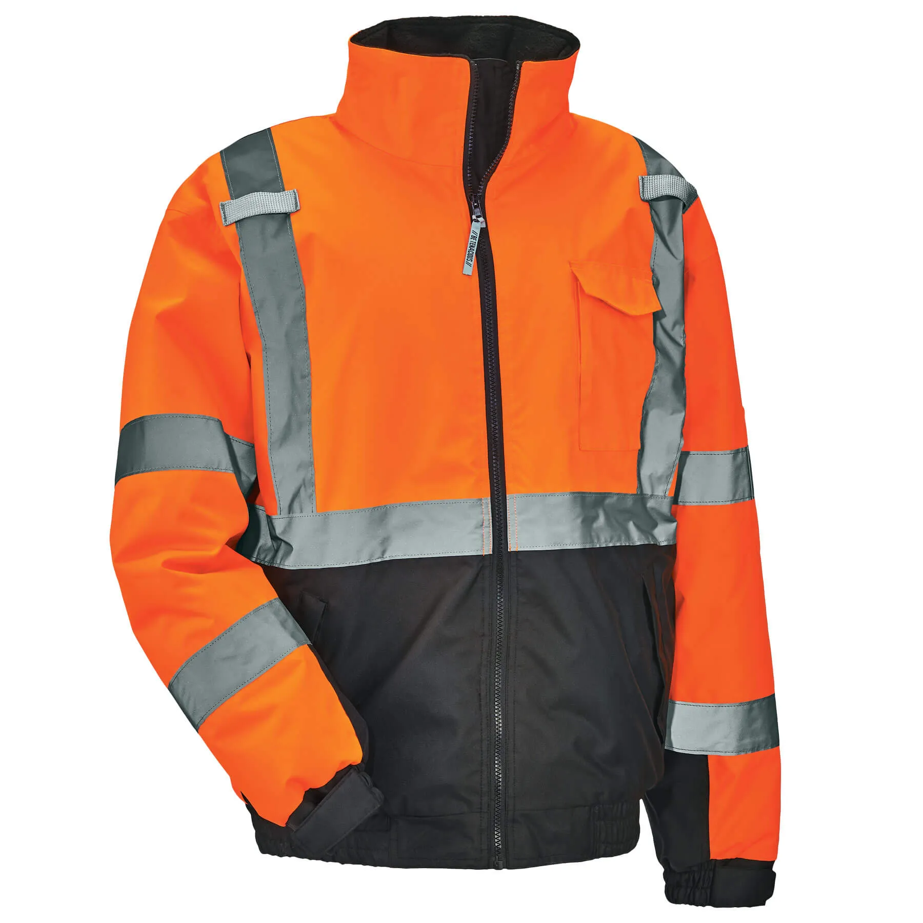 Ergodyne 25616 GloWear 8377 Type R Class 3 Quilted Bomber Jacket, 2XL, HV Orange