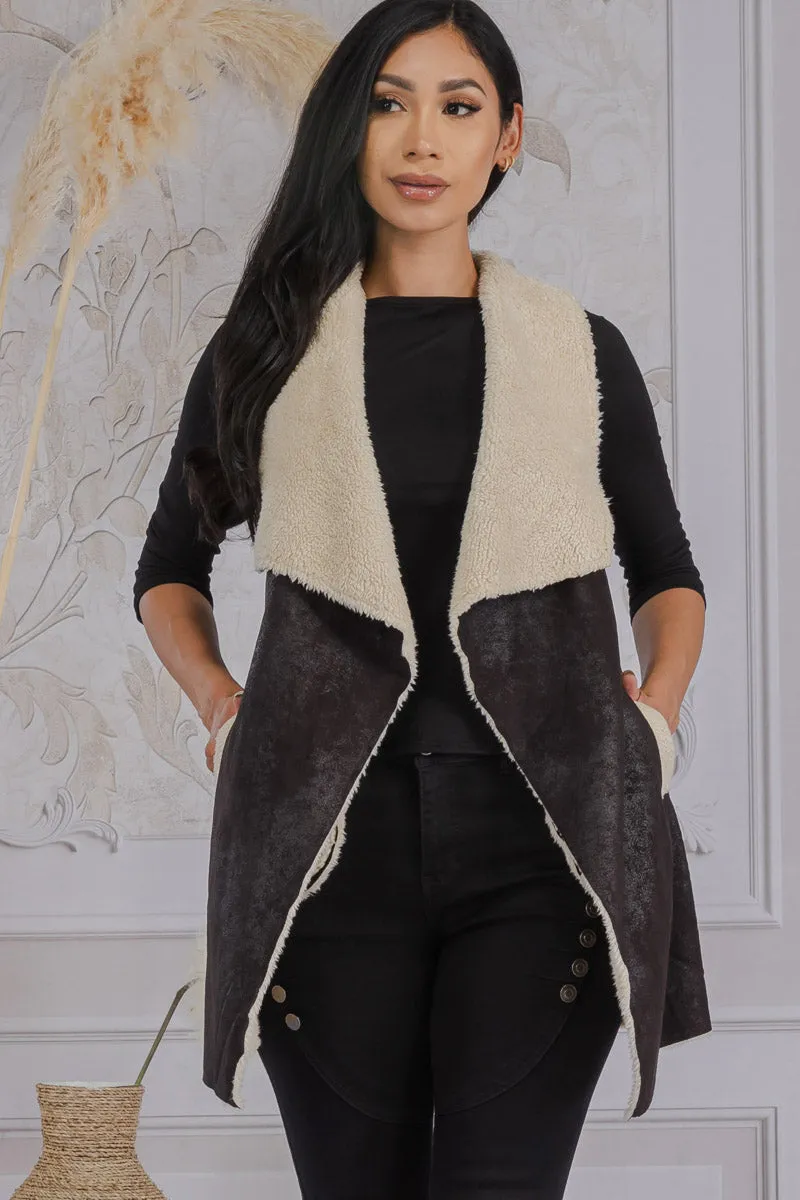 EV8004 - Faux Suede Fur Vest