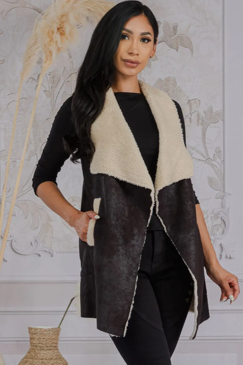 EV8004 - Faux Suede Fur Vest