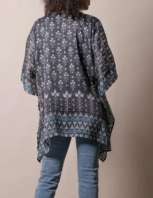 Fair Trade Flowy Tunic - Black Floral