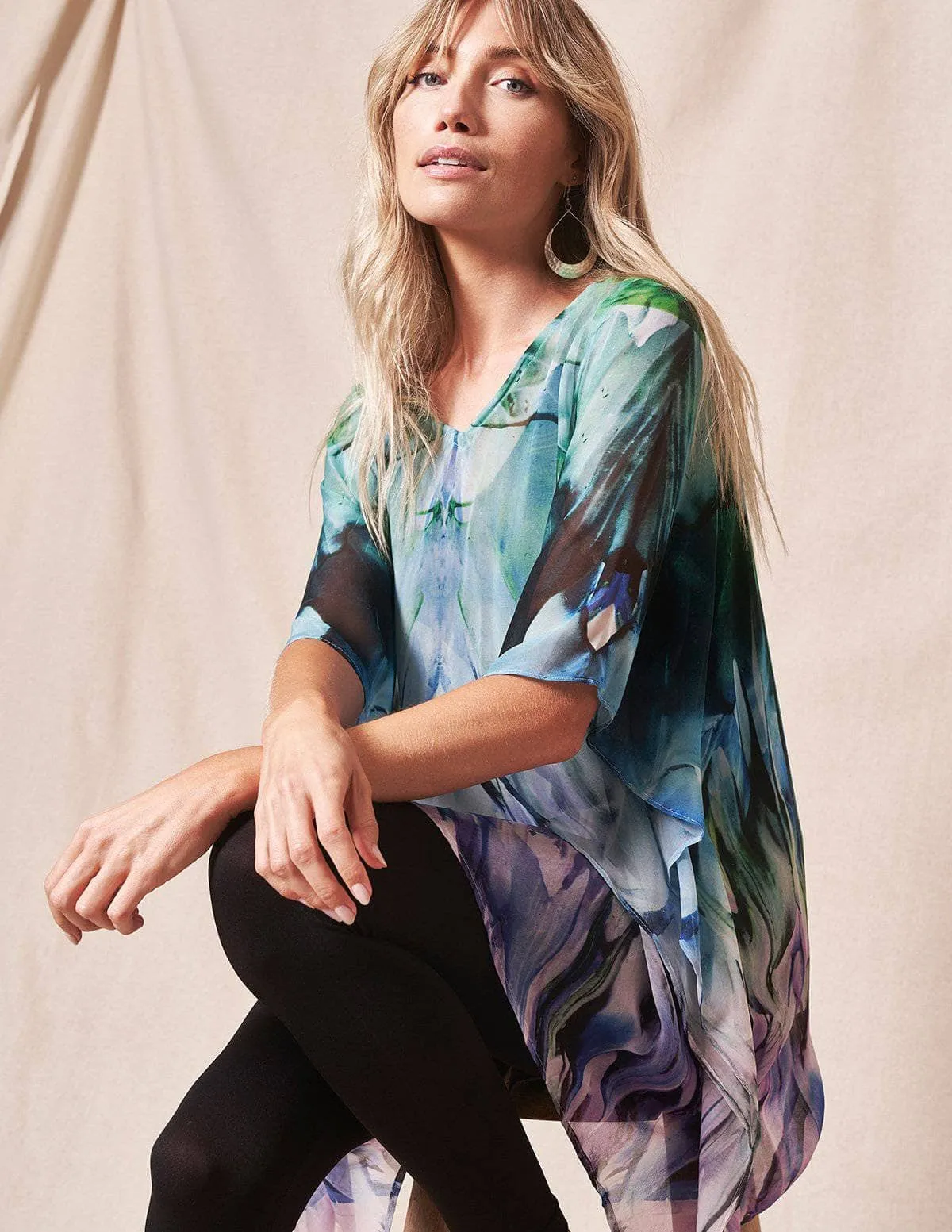 Fair Trade Leilani Flowy Tunic - Iris