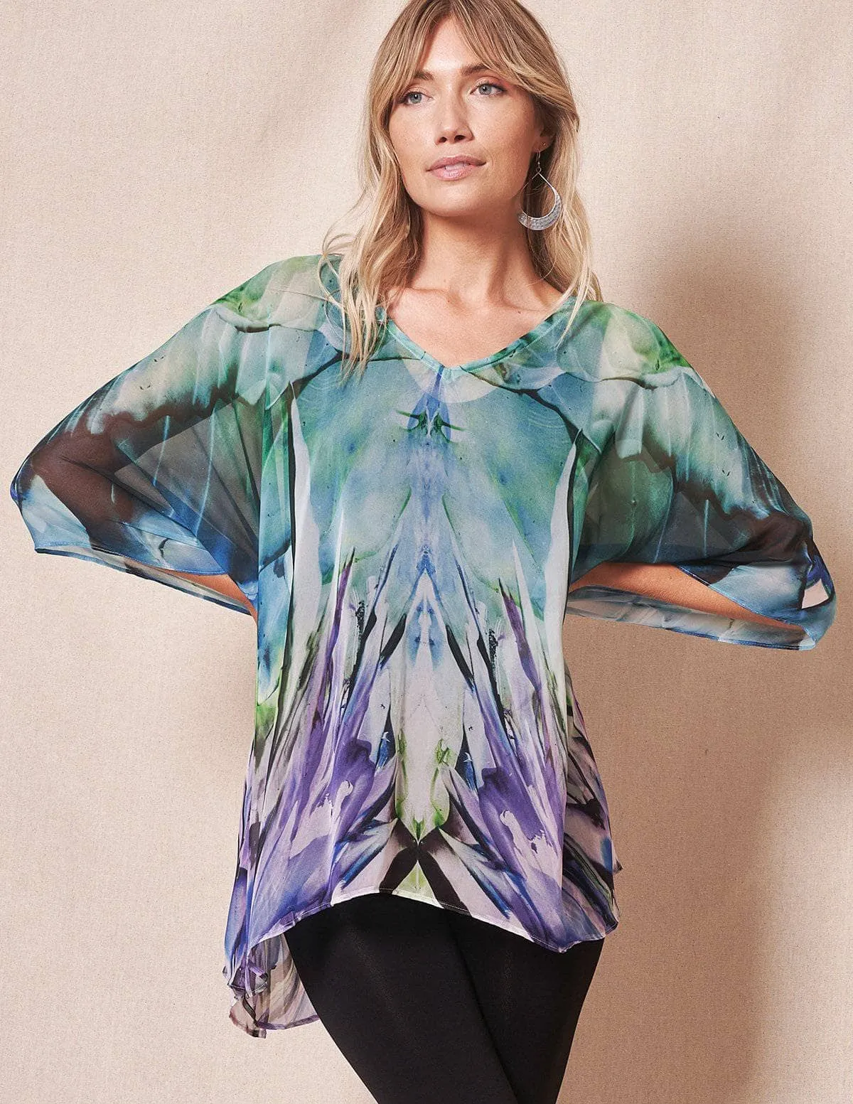 Fair Trade Leilani Flowy Tunic - Iris