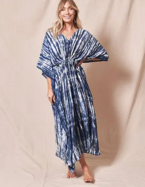 Fair Trade Tie-Dye Kaftan - Indigo - As-Is-Clearance