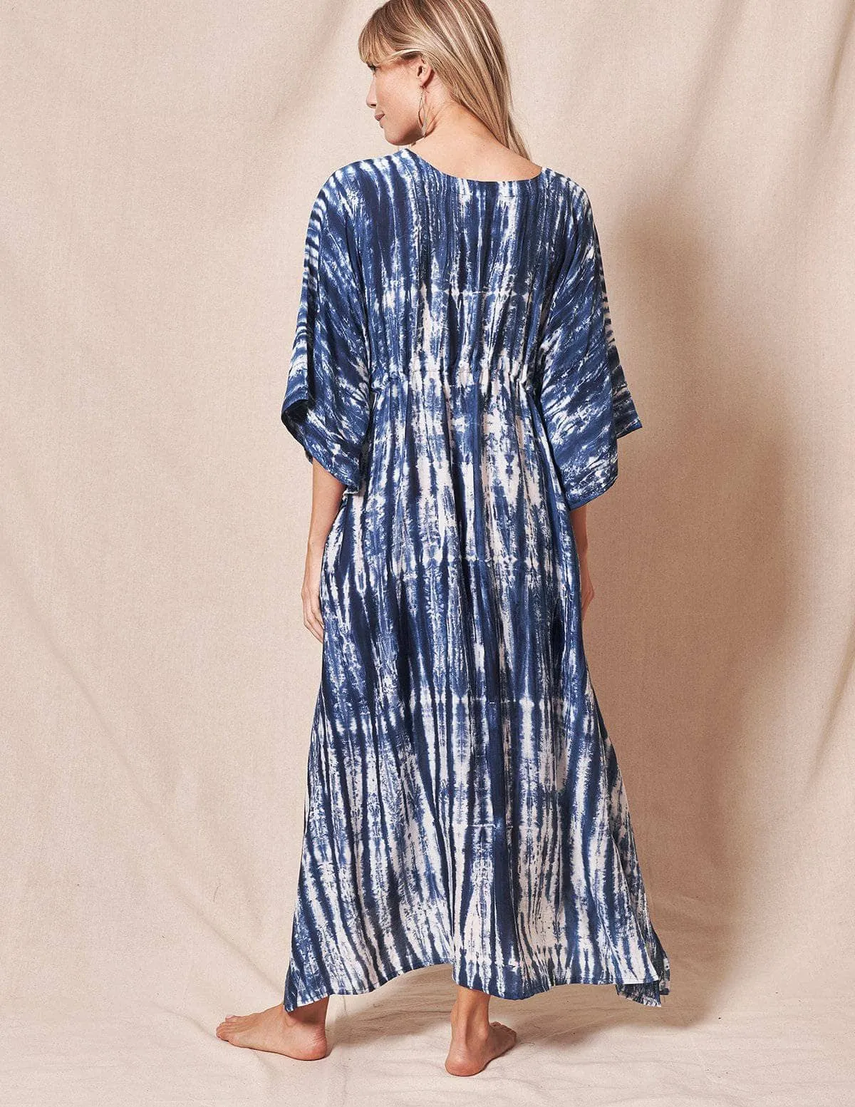 Fair Trade Tie-Dye Kaftan - Indigo - As-Is-Clearance