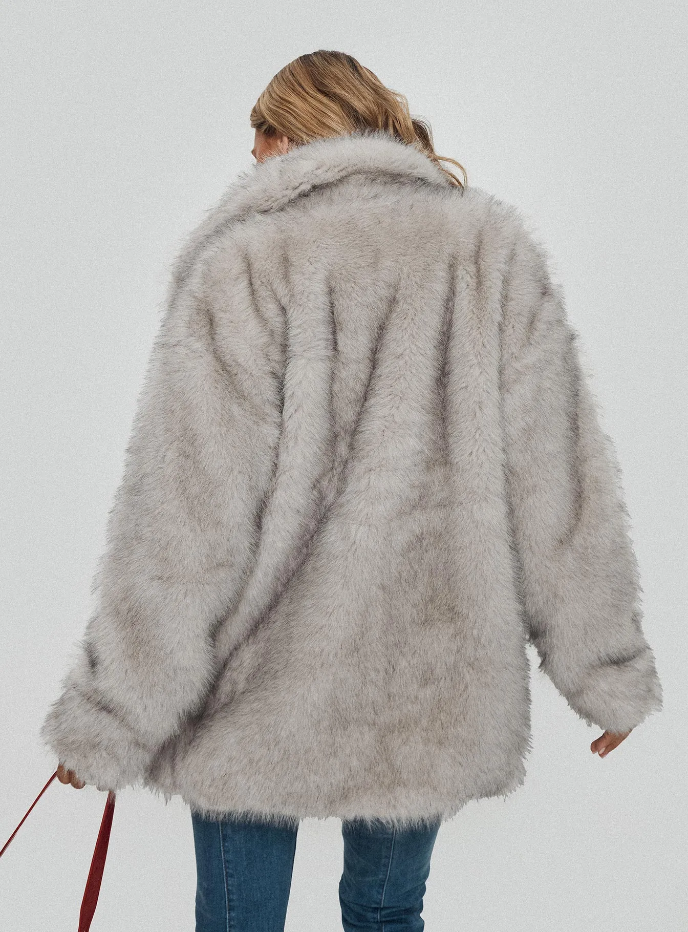 Fashionkova Clova Faux Fur Coat Grey