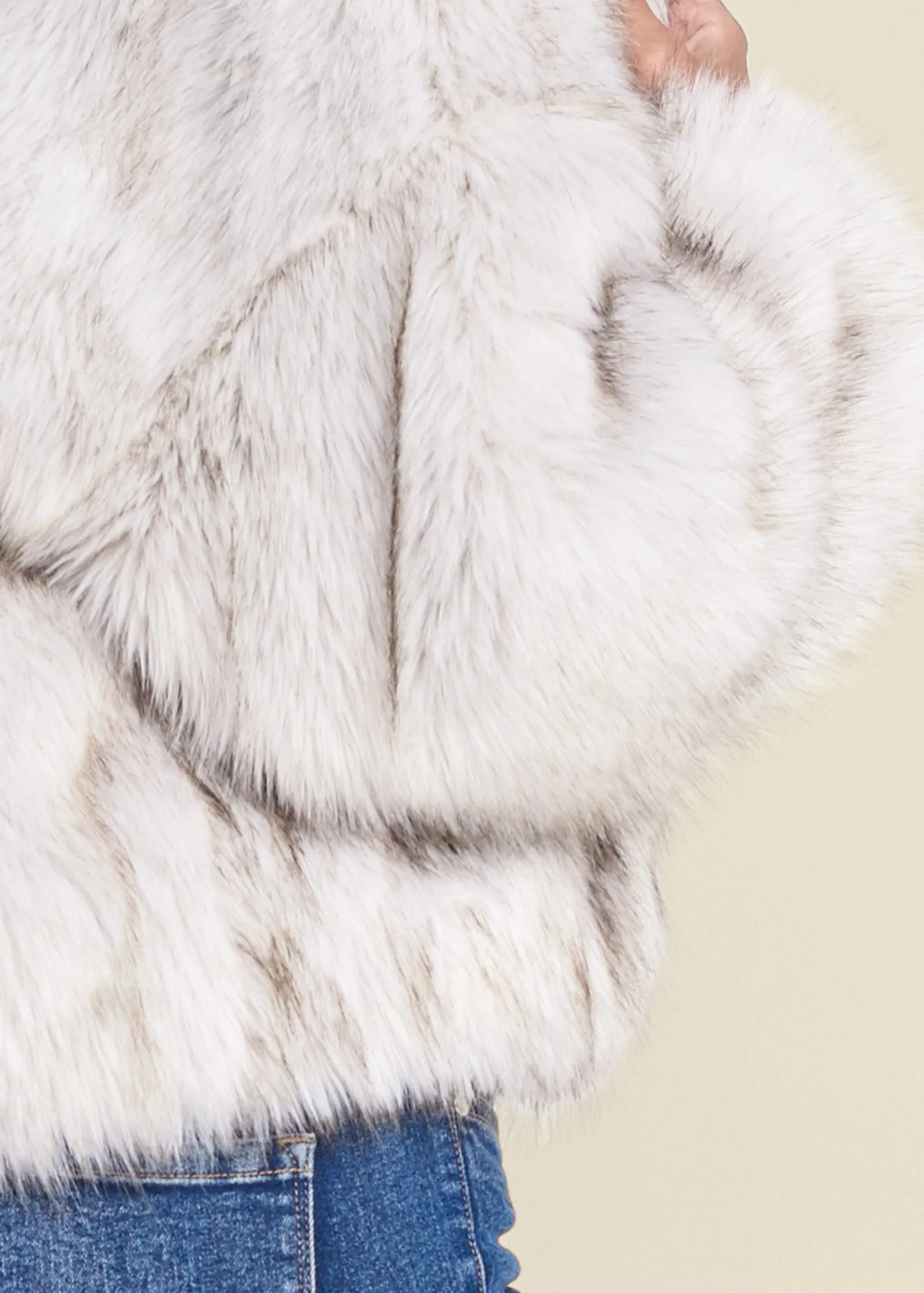 Faux-Fur Button Coat - White