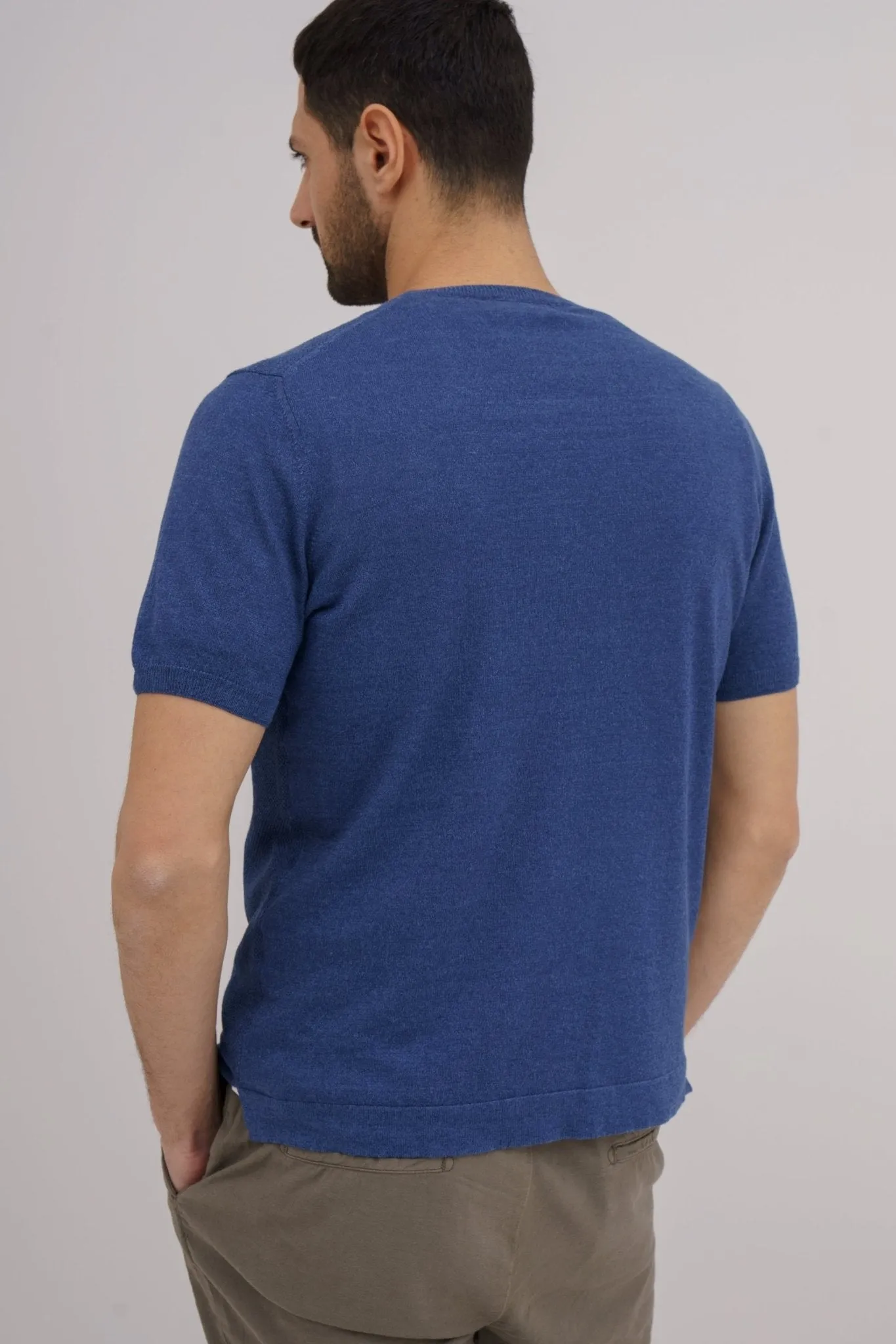 Ferrante Short Sleeve Plain T Shirt JEAN